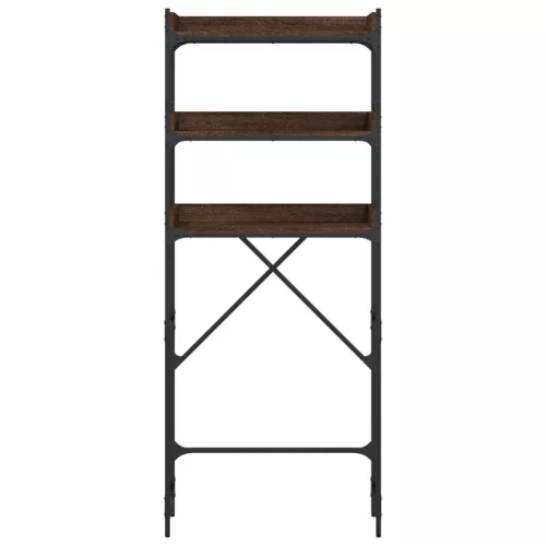  barna tölgyszínű szerelt fa mosógéppolc 67 x 25 x 163 cm