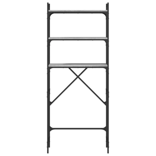  szürke sonoma színű szerelt fa mosógéppolc 67 x 25 x 163 cm