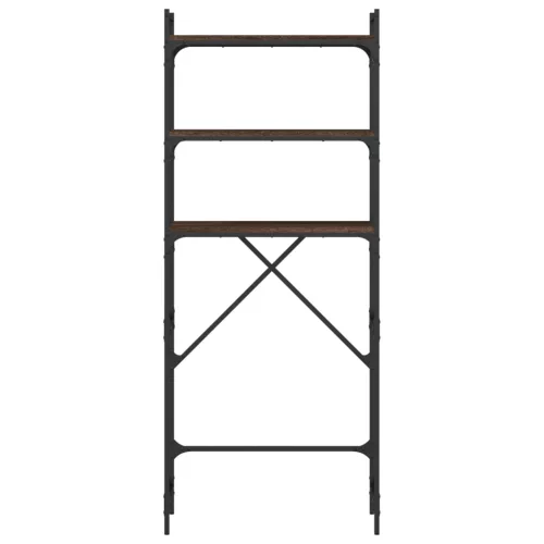  barna tölgyszínű szerelt fa mosógéppolc 67 x 25 x 163 cm