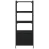  3 szintes fekete szerelt fa könyvespolc 41 x 30 x 109,5 cm