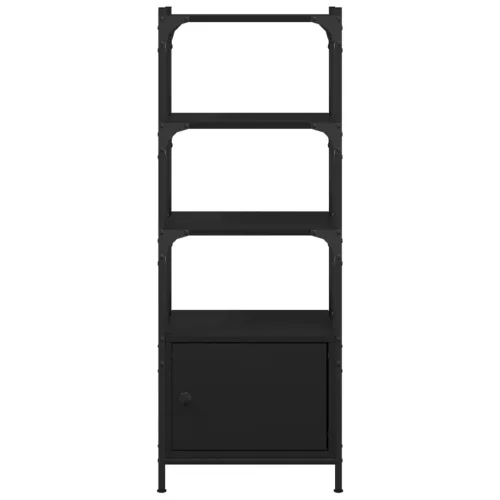  3 szintes fekete szerelt fa könyvespolc 41 x 30 x 109,5 cm
