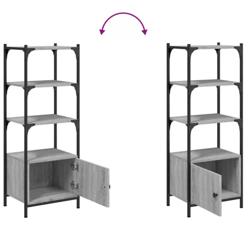  3 szintes szürke sonoma szerelt fa könyvespolc 41x30x109,5 cm