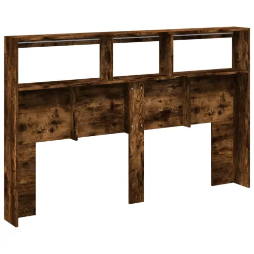  füstös tölgy színű áthidalószekrény LED-ekkel 160x17x102 cm