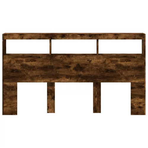  füstös tölgy színű áthidalószekrény LED-ekkel 180x17x102 cm