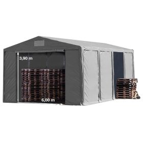   TP Vario 8x8m 4m oldalmagas raktársátor, bejárat típusa: standard