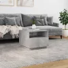  betonszürke dohányzóasztal LED-lámpákkal 50x49x40 cm