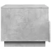  betonszürke dohányzóasztal LED-lámpákkal 50x49x40 cm