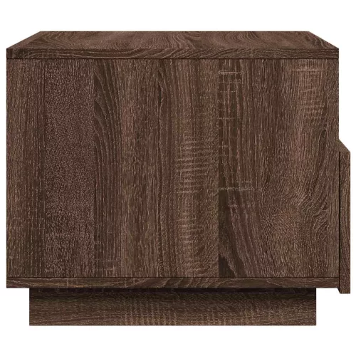  barna tölgyszínű dohányzóasztal LED-lámpákkal 50x49x40 cm