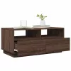  barna tölgyszínű dohányzóasztal LED-lámpákkal 90x49x40 cm
