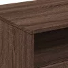  barna tölgyszínű dohányzóasztal LED-lámpákkal 90x49x40 cm
