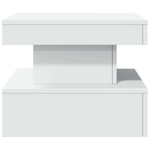  fehér dohányzóasztal LED-lámpákkal 50 x 50 x 40 cm