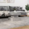 betonszürke dohányzóasztal LED-lámpákkal 50 x 50 x 40 cm