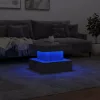  betonszürke dohányzóasztal LED-lámpákkal 50 x 50 x 40 cm