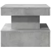  betonszürke dohányzóasztal LED-lámpákkal 50 x 50 x 40 cm