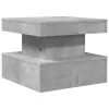  betonszürke dohányzóasztal LED-lámpákkal 50 x 50 x 40 cm