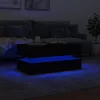  fekete dohányzóasztal LED-lámpákkal 90x50x40 cm
