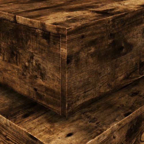  füstös tölgy színű dohányzóasztal LED-lámpákkal 90x50x40 cm