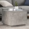  betonszürke dohányzóasztal LED-lámpákkal 50 x 50 x 40 cm