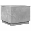  betonszürke dohányzóasztal LED-lámpákkal 50 x 50 x 40 cm