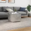  betonszürke dohányzóasztal LED-lámpákkal 50 x 50 x 40 cm