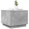  betonszürke dohányzóasztal LED-lámpákkal 50 x 50 x 40 cm