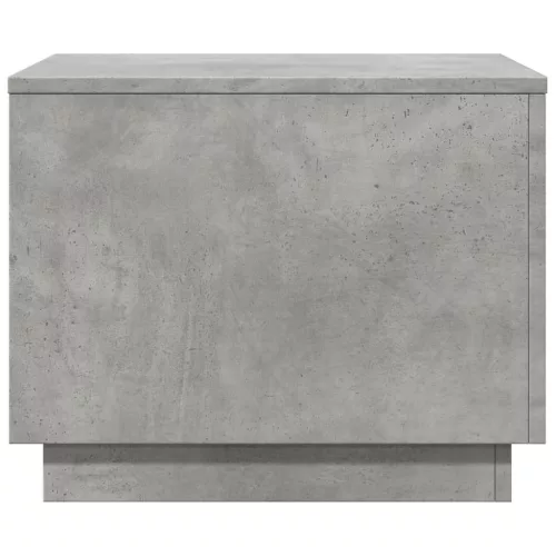  betonszürke dohányzóasztal LED-lámpákkal 50 x 50 x 40 cm