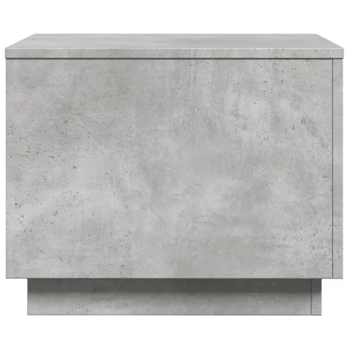  betonszürke dohányzóasztal LED-lámpákkal 50 x 50 x 40 cm