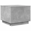  betonszürke dohányzóasztal LED-lámpákkal 50 x 50 x 40 cm