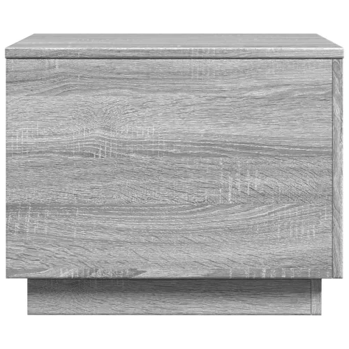  szürke sonoma színű dohányzóasztal LED-lámpákkal 50x50x40 cm