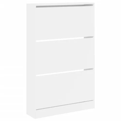  fehér szerelt fa cipőszekrény 80 x 21 x 125,5 cm