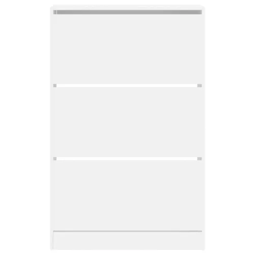  fehér szerelt fa cipőszekrény 80 x 21 x 125,5 cm