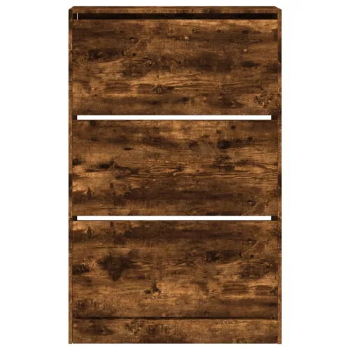  füstös tölgy színű szerelt fa cipőszekrény 80 x 21 x 125,5 cm