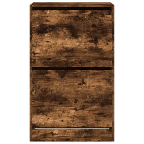  füstös tölgy színű szerelt fa cipőszekrény 60 x 34 x 96,5 cm