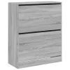  szürke sonoma színű szerelt fa cipőszekrény 80x34x96,5 cm