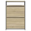  sonoma tölgy színű szerelt fa cipőszekrény 75x34x112 cm