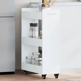  fehér szerelt fa szekrény kerekekkel 60 x 22 x 79 cm