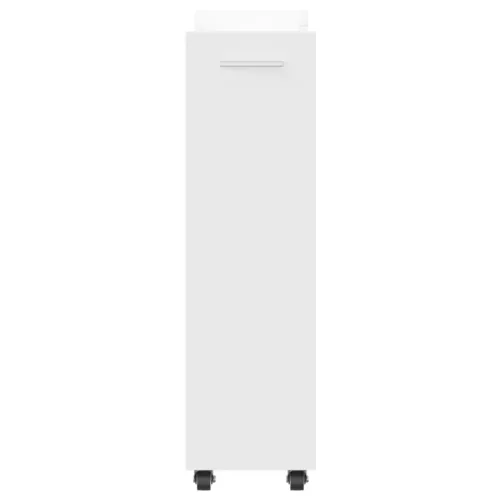  fehér szerelt fa szekrény kerekekkel 60 x 22 x 79 cm