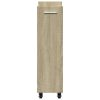  sonoma tölgy színű szerelt fa szekrény kerekekkel 60x22x79 cm