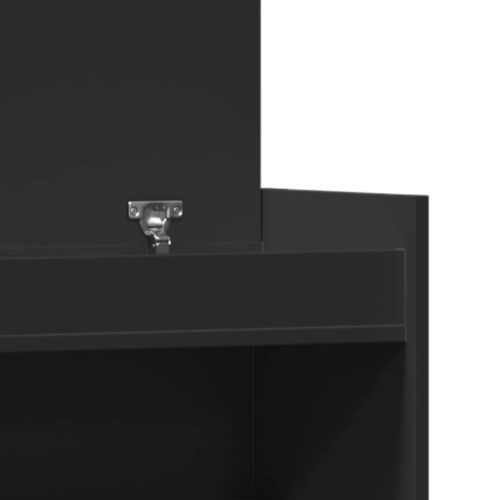  fekete szerelt fa cipőszekrény 100,5 x 28 x 100 cm