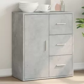  betonszürke szerelt fa tálalószekrény 60 x 31 x 70 cm
