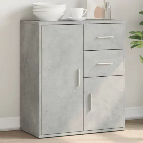  betonszürke szerelt fa tálalószekrény 60 x 31 x 70 cm
