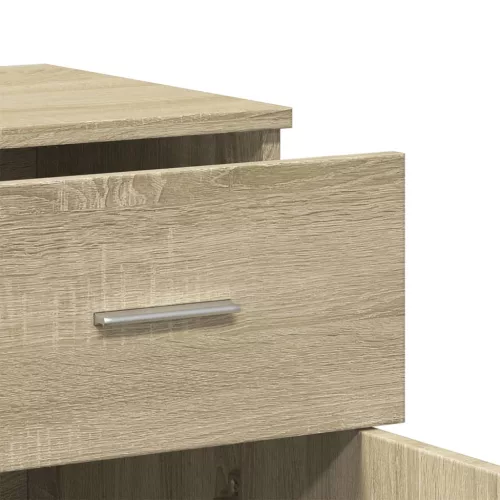  sonoma tölgy színű szerelt fa tálalóasztal 79 x 38 x 80 cm