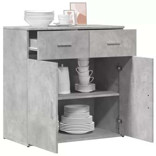  betonszürke szerelt fa tálalószekrény 79 x 38 x 80 cm