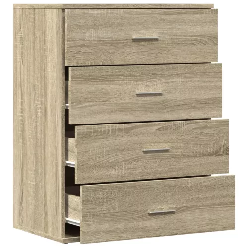  sonoma tölgy színű szerelt fa tálalóasztal 60 x 39 x 80 cm