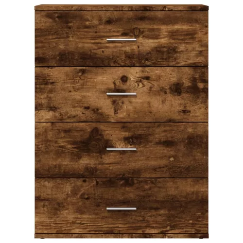  füstös tölgy színű szerelt fa tálalószekrény 60x39x80 cm