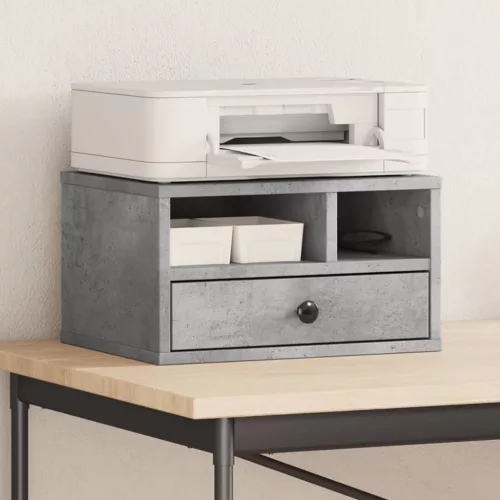  betonszürke szerelt fa nyomtatóállvány 40 x 32 x 22,5 cm