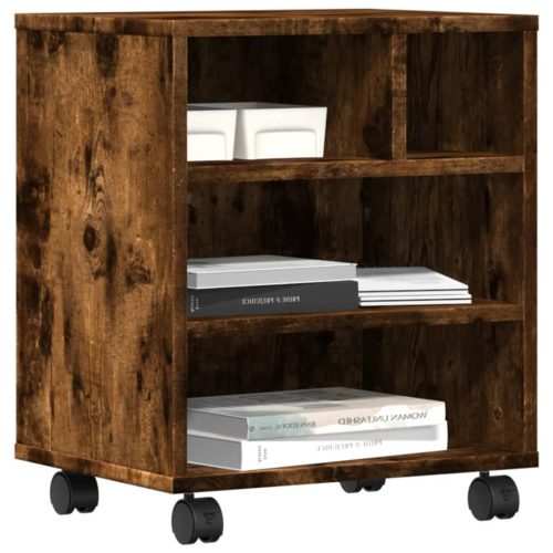  füstös tölgy színű nyomtatóállvány kerekekkel 41 x 32 x 48 cm