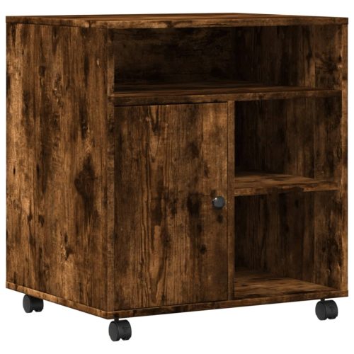  füstös tölgy színű nyomtatóállvány kerekekkel 60x50x67 cm