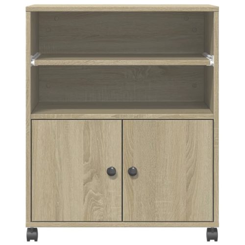  sonoma tölgy színű nyomtatóállvány kerekekkel 60x48x74 cm