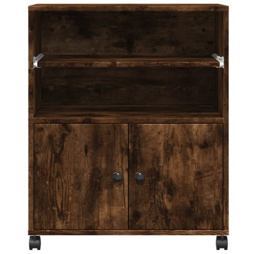  füstös tölgy színű nyomtatóállvány kerekekkel 60x48x74 cm